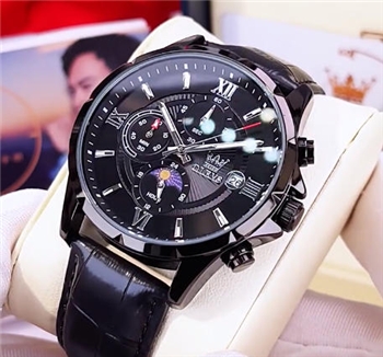 新款欧利时男士手表机械表男款官方正品多功能夜光黑武士石英腕表